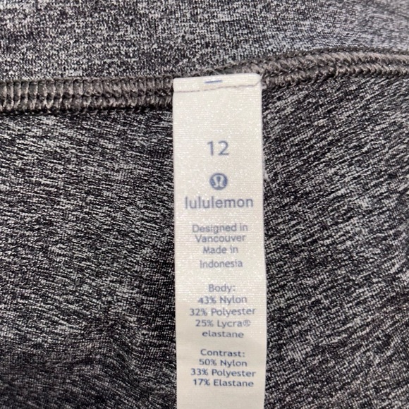 Lululemon Athletic Charcoal & Black Leggings Wunder Under HR Tight SE Tech sz 12 - Picture 9 of 10